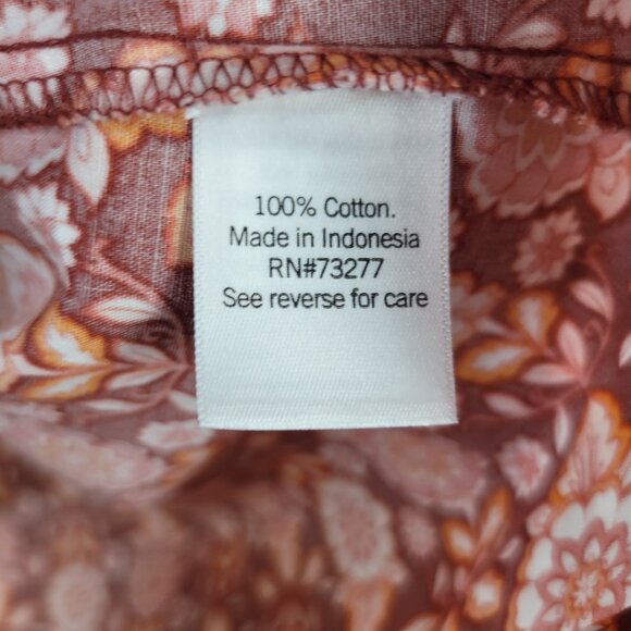 Croft Barrow Top Plus Size 1X Top Pink Floral Casual Comfort 3/4 Sleeve V Neck - Picture 6 of 6